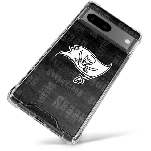 NFL Tampa Bay Buccaneers Black & White Google Pixel 7a Clear Case